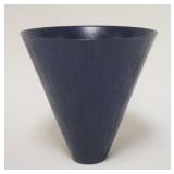 1080	DARK BLUE JAPANESE ART POTTERY FLARED VASE 7 5/8 IN H, 8 IN TOP DIAMETER. TEXTURED SURFACE