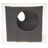 1082	JAPANESE BLACK ART POTTERY PIECE TEXTURED SURFACE. 8 3/4 IN W, 8 3/4 IN H