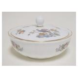 1088	WEDGWOOD KUTANI CRANE POWDER JAR 5 5/8 IN DIAMETER, 3 7/8 IN H 