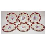 1091	9 TIRSCHENREUTH FLORAL PLATES, 10 3/4 IN. 3 DIFFERENT FLORAL CENTER DESIGNS 