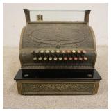 1110	NATIONAL #332 BRASS CASH REGISTER, SERIAL #1502006, 17 IN WIDE X 16 1/2 IN HIGH X 15 1/4 IN DEE