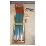 1119	AUTO RACE ARCADE GAME, HAS 7 WOODEN CARS, 77 IN LONG X 17 IN WIDE