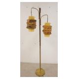 1145	MIDCENTURY MODERN 2 LIGHT FLOOR LAMP, 64 IN HIGH