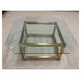 1150	BRASS COFFEE TABLE W/BEVELED GLASS TOP, 40 IN ACROSS X 16 IN HIGH