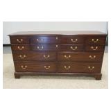 1158	HENKEL HARRIS VIRGINIA GALLERIES MAHOGANY CHEST, 10 DRAWERS, 66 IN WIDE X 20 3/8 IN DEEP X 34 I
