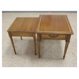 1161	CHAPELWOOD CHERRY 2 TABLE NEST, ONE FAUZ PULL LOOP IS MISSING, 19 IN X 24 IN X 21 IN HIGH