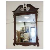 1162	MIRROR W/BROKEN ARCH TOP & TURNED FINIAL, 25 IN X 39 IN