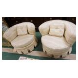 1176	2 SWIVEL BOUDOIR CHAIRS, ONE HAS STAINING