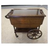 1178	TEA CART W/GLASS TRAY TOP, 18 1/2 IN X 31 IN CLOSED, 40 IN W/LEAVES UP