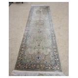 1186	ORIENTAL SILK RUNNER, 3 FT 1 IN X 9 FT 11 IN
