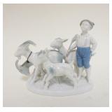 1197	GEROLD PORZELLAN WESTERN GERMAN FIGURE OF A BOY W/GOATS, 6 1/2 IN X 8 IN