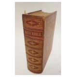 1198	1858 PHILADELPHIA JESPER HARDING & SON BIBLE IN RED LEATHER BINDING & GILT PAGE EDGES