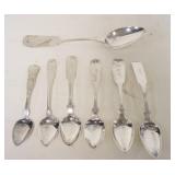 1199	LOT OF 7 COIN SILVER SPOONS