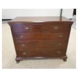 1201	5 DRAWER MAHOGANY CHEST W/STOP CHAMFORD REEDED COLUMNS IN FRONT, 44 IN HIGH X 20 IN DEEP X 36 I