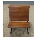 1205	SCHOOL DESK, TRENTON NJ MOLDED IN THE IRON FRAME, 20 IN WIDE X 25 IN LONG X 25 IN HIGH