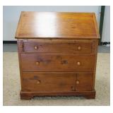 1208	SLANT FRONT DESK, NOT ANTIQUE, 3 DRAWERS & INTERIOR COMPARTMENTS, 35 1/4 IN WIDE X 40 IN HIGH X