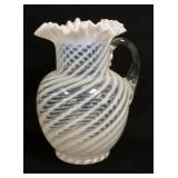 1220	VICTORIAN OPALESCENT SWIRL PITCHER 10 IN H 