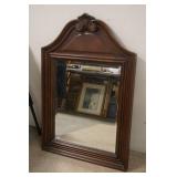1222	BEVELED MIRROR IN WALNUT FRAME, 25 IN X 37 1/2 IN 