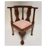 1227	CHILD SIZE MAHOGANY GEORGIAN CORNER CHAIR *GEORGIAN COLLECTION*  W/ UPHOLSTERED SLIP SEAT, 22 1