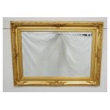 1235	FANCY GILT FRAMED MIRROR, BEVELED EDGE MIRROR BY THE CAROLING MIRROR CO, 34 IN HIGH X 46 IN WID