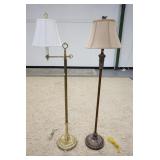 1239	2 FLOOR LAMPS, ONE BRASS, TALLEST IS 60 IN HIGH