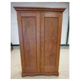 1266	COUNTRY PINE 2 DOOR PANTRY CABINET W/INTERIOR SHELVES, 79 IN HIGH X 51 IN WIDE X 19 IN DEEP