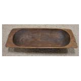 1269	ANTIQUE LARGE WOOD TRENCHER, 43 IN WIDE X 15 IN DEEP