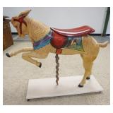1270	CAROUSEL GOAT HAND PAINTED W/SCENES OF DOGS & GOATS, MISSING HORNS, APPROXIMATELY 47 IN HIGH X 
