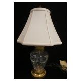 1280	WATERFORD TABLE LAMP W/BRASS BASE, 22 IN HIGH
