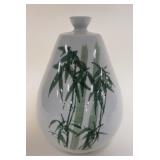 1284	ASIAN VASE W/TAPERED BODY & FLARED NECK, CHARACTER MARKS ON THE BASE, 12 IN HIGH