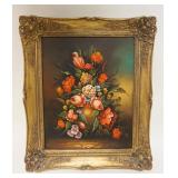 1296	OIL ON CANVAS STILL LIFE IN GILT FRAME, 21 3/4 IN X 25 1/2 IN OVERALL