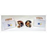 1309	2 GOEBEL HUMMELS, UMBRELLA GIRL & BOY HUMMEL, TALLEST IS 5 1/4 IN H 