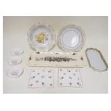 1314	9 PIECE CHINA LOT INCLUDES JP LIMOGES BOWL, PIRKENHAMMER BOWL W/ RETICULATED RIM 17 1/2 IN SARQ