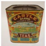 1325	CASTLE BLEND TEA TIN 6 3/4 IN SQ 7 IN H 