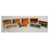 1011	LOT OF HO GAUGE MODEL TRAIN CARS W/ ORIGINAL BOXES LOT INCLUDES, BACHMANN, LIFE-LIKE, TYCO, BBY