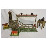 1024	LOT OF 4 MODEL TRAIN ACCSESORIES TALLEST IS 16 IN H 