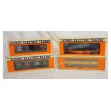 1026	LOT OF 4 LIONEL MODEL TRAIN CARS W/ ORIGINAL BOXES