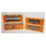 1028	LOT OF 4 LIONEL MODEL TRAIN CARS W/ ORIGINAL BOXES