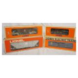 1029	LOT OF 4 LIONEL MODELS INCLUDES 3 TRAIN CARS & ALCOA COVERED HOPPER W/ ORIGINAL BOXES