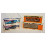 1036	LIONEL/ LIONEL MPC MODEL TRAIN LOT, 2 ARE LIONEL CENTRAL RAILROD OF NEW JERSEY WOODSIDE REEFER 