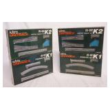 1055	4 KATO UNITRACK N GAUGE SETS, TWO ARE 20-831 STANDARD SET K1, & TWO ARE ELECTRIC TURNOUT SET K2