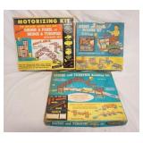 1065	3 KENNERS BUILDING SETS INCLUDES GIRDER & PANEL, BRIDGE & TURNPIKE, & GIRDER & PANEL, BRIDGE & 