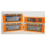 1134	4 LIONEL ELECTRIC TRAINS MODEL TRAINS, THREE OF THE MODELS ARE GREAT NORTHERN TWO-BAY HOPPER 6-