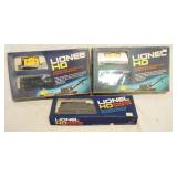 1196	3 LIONEL HO TRAIN MODELS, OPERATING CRANE CAR NO. 5-3401, & TWO OPERATING CRANE CAR & WORK CABO