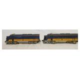 1233	2 LIONEL JERSEY CENTRAL LOCOMOTIVES BUILT 1971 METCA , 2333-20. 13 1/4 IN L