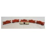 1274	LOT OF 5 AMERICAN FLYER CABOOSES & TRAIN CAR