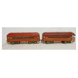 1288	2 AMERICAN FLYER LINES EAGLE TRAIN CARS, STANDARD GAUGE 13 3/4 IN L 