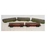 1304	LOT OF 5 LIONEL MODEL TRAINS LOT INCLUDES PENNSLYVANIA, HILLSIDE CHATHAM & MAPLEWOOD TRAIN CARS