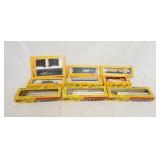 1332	LOT OF HO GAUGE MODEL TRAINS LOT INCLUDES FIVE COX MODELS & A BRIDGE & TRESTLE SET, & THREE O.K