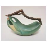 1008	ROSEVILLE GREEN PINECONE BASKET, 12 IN WIDE X 8 IN HIGH